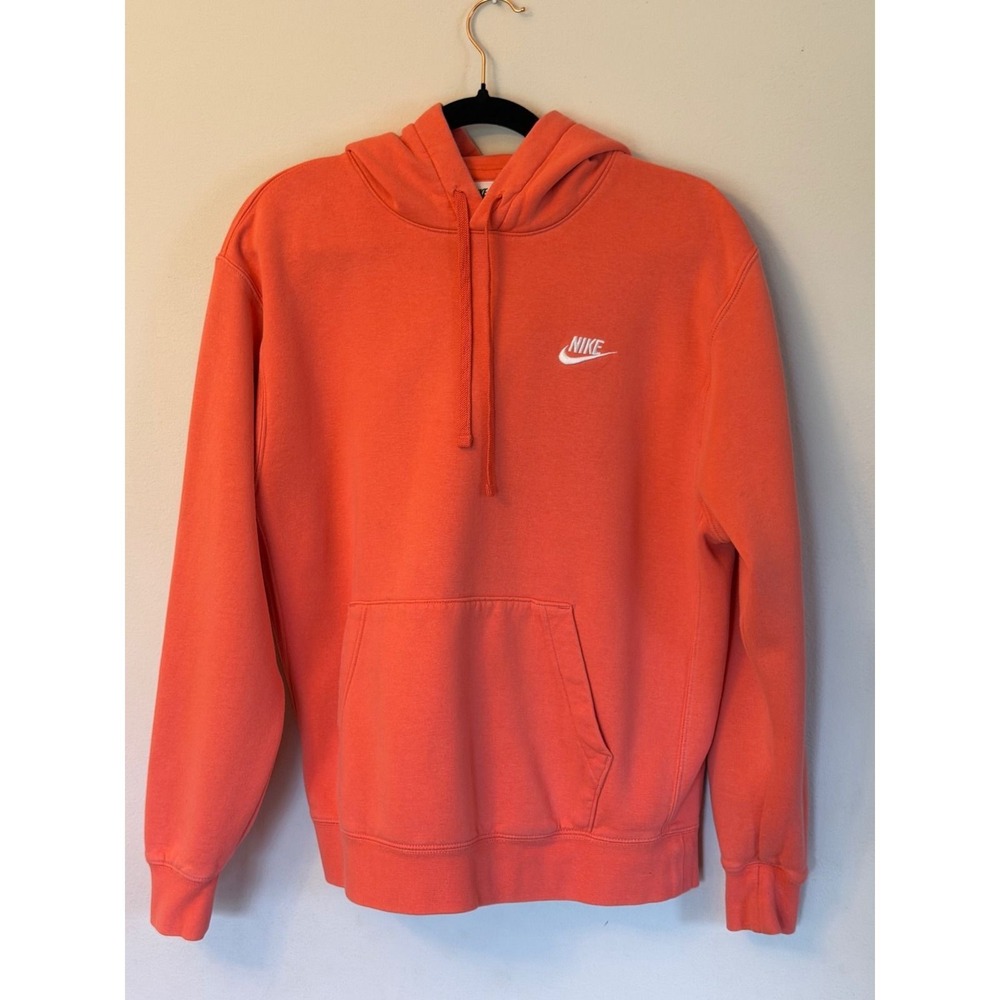 Nike Sportswear Club Fleece Hoodie Orange Mens Medium BV2654-886 Sweatshirt